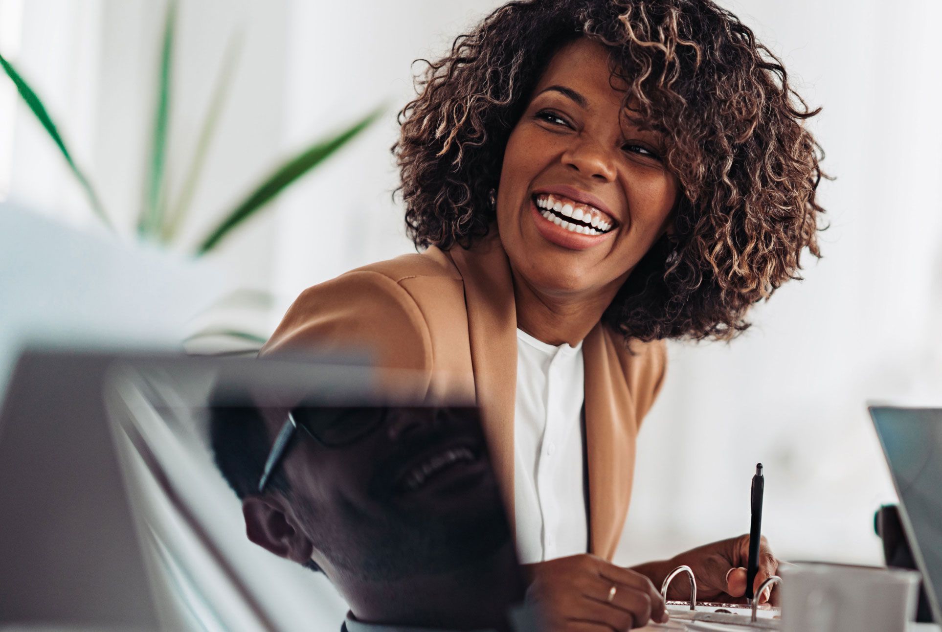 Woman smiling box-3